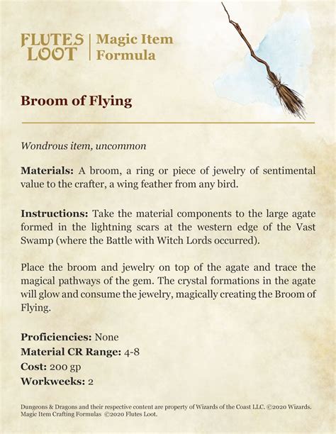 broom of flying 5e price.